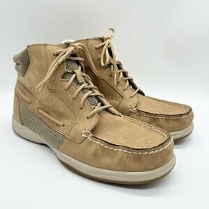 Sperry Top-Sider Women's Langley Lace Up Ankle Boots Linen/Tan Size 9 Nautical